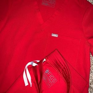 ❌❌SOLD❌❌Figs Red Scrub Set